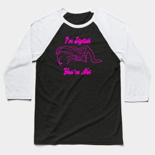 Stylish Cool Fashion Girl Design Baseball T-Shirt